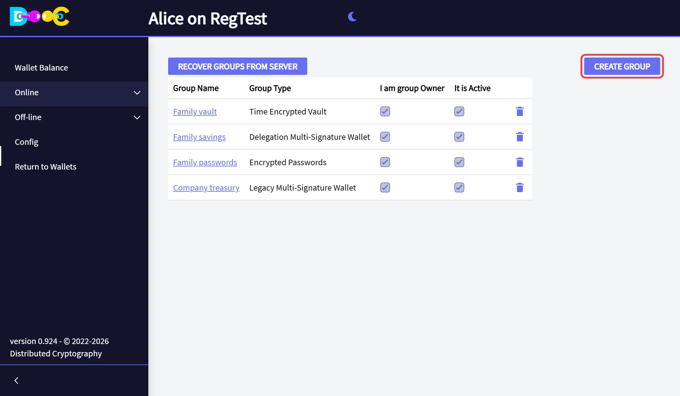 The Smart Groups page with the button Create Group
