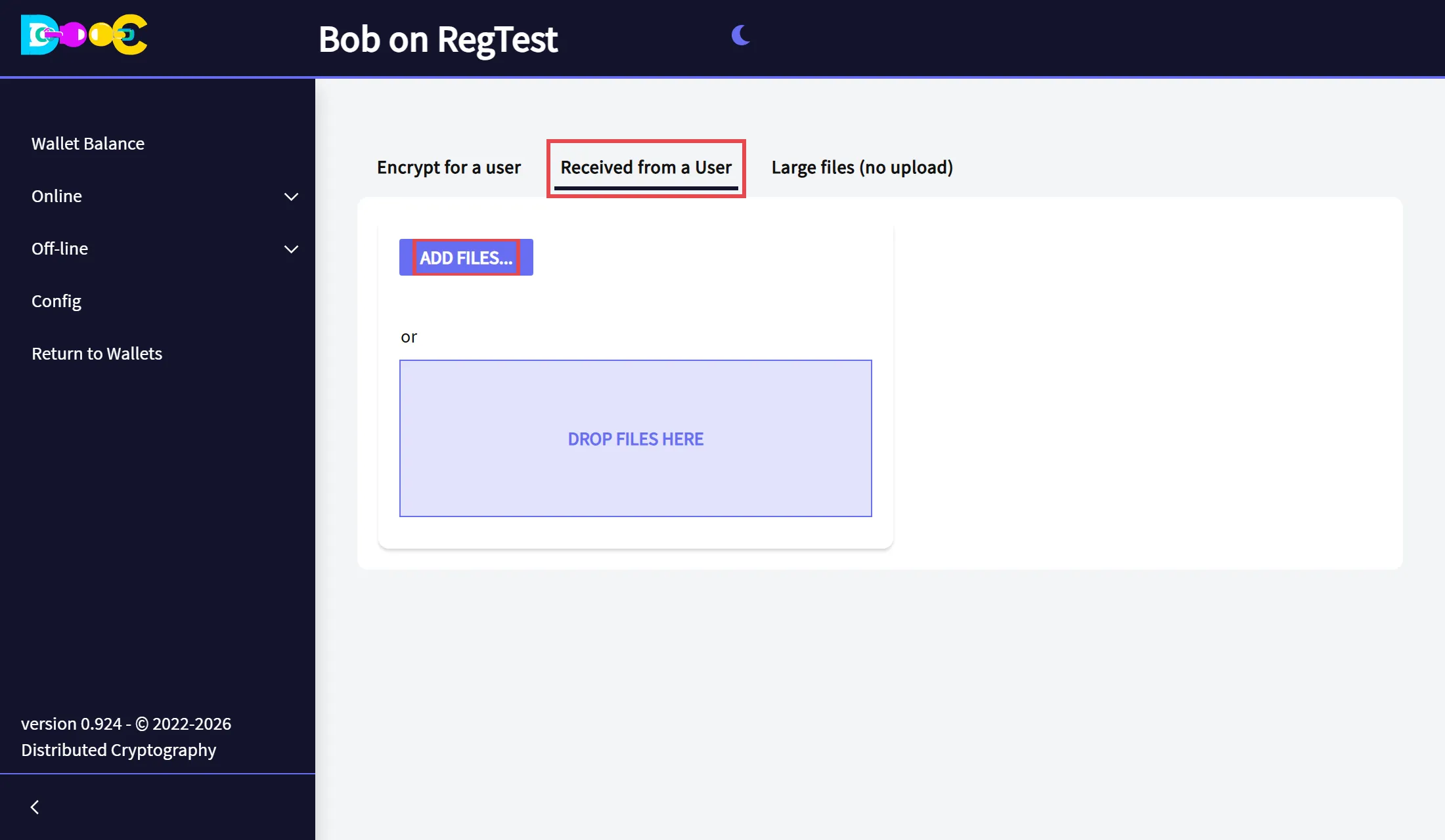 The tab Received from a User