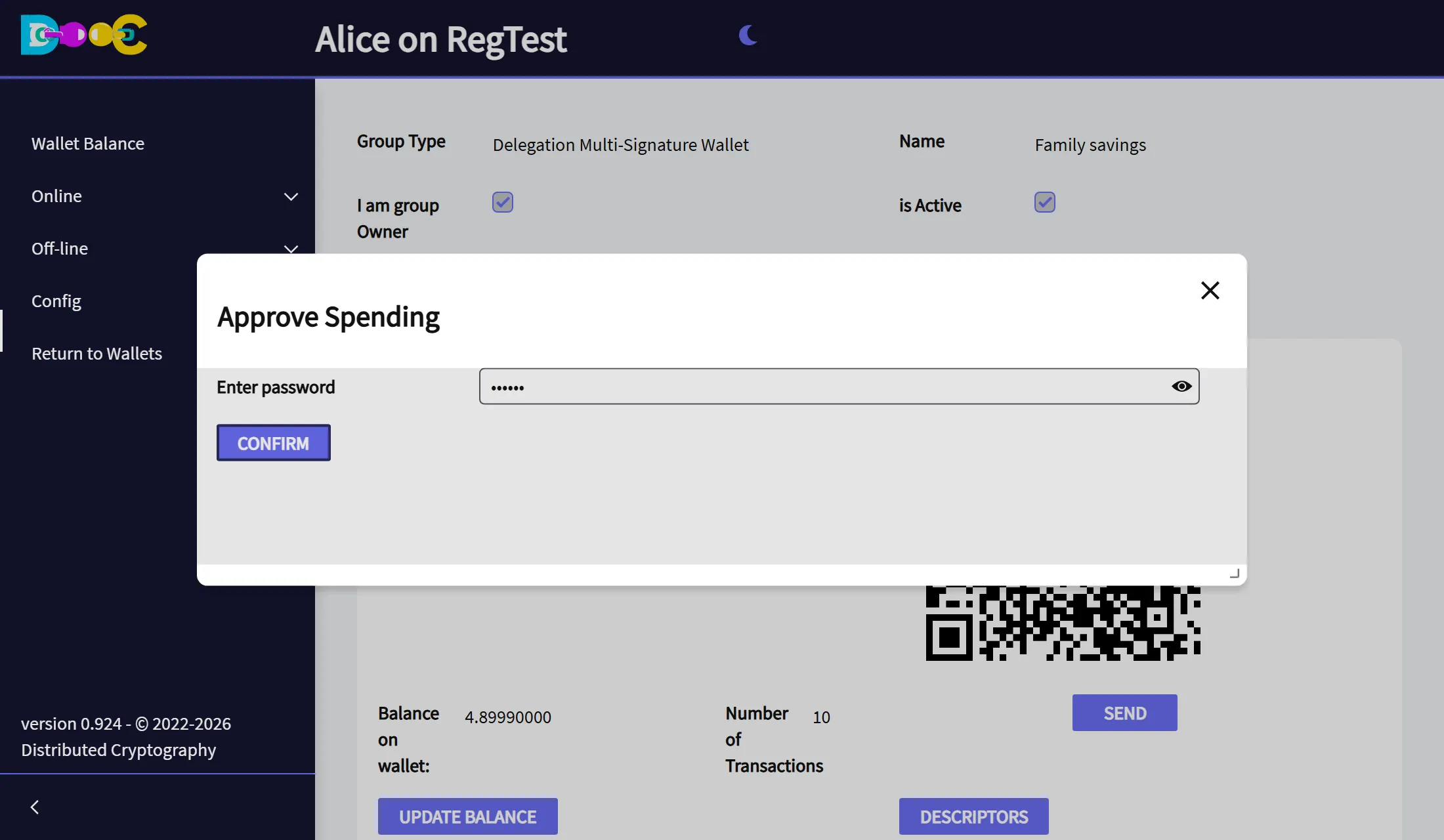 The message Transaction broadcast for the owner