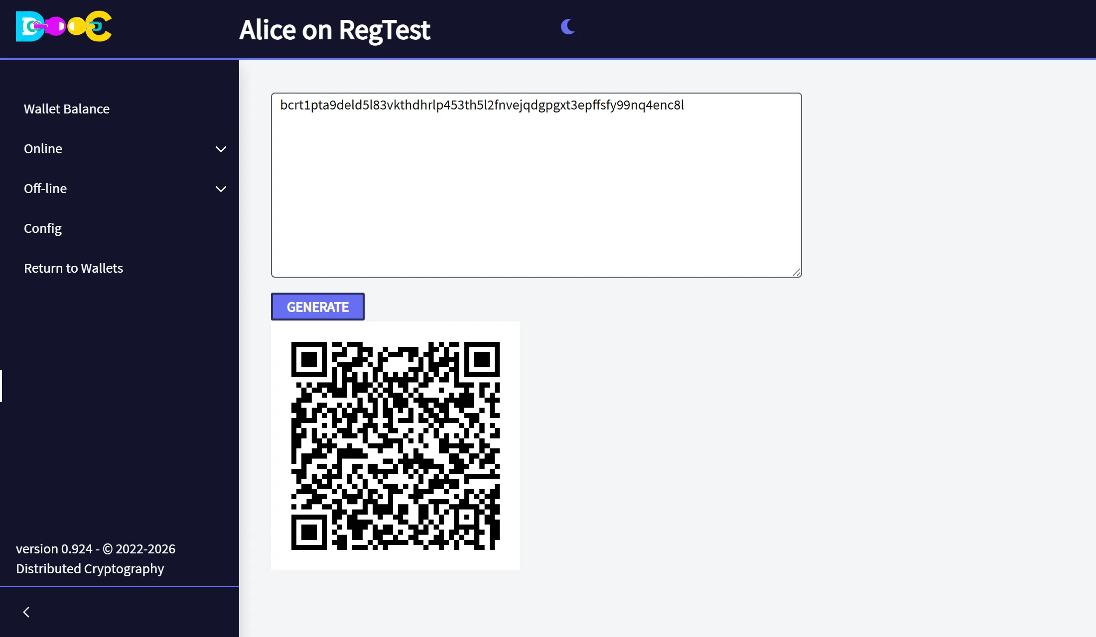 The QR code created